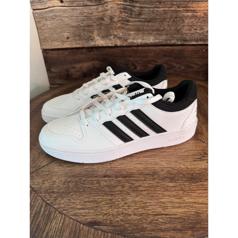 Adidas Hoops Classic Mens Basketball Sneakers White Black KI1057‎ Size 10.5